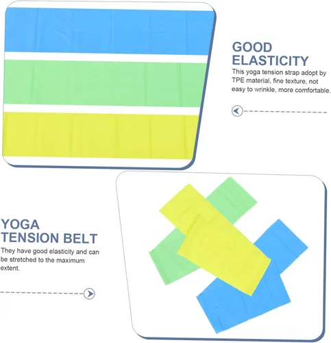 Miniatura 5 de VALICLUD Juego de 3 bandas elásticas de resistencia para yoga, para entrenamiento, parte superior y inferior del cuerpo, estiramiento de espalda