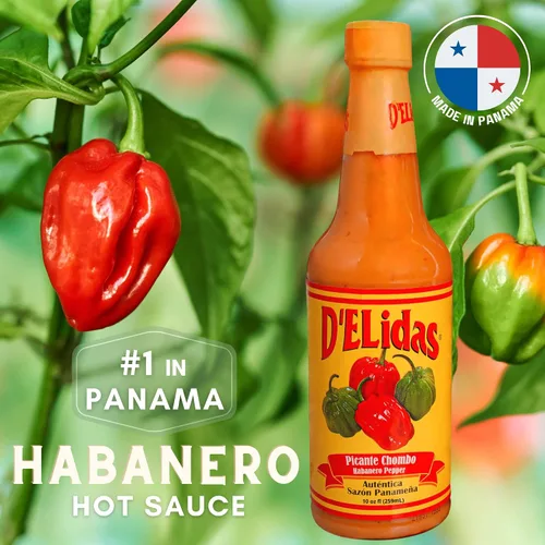 Miniatura 2 de D'ELIDAS Salsa picante Habanero, salsa picante de pimienta habanero natural, salsa chombo picante #1 en Panamá, sin OMG, salsa habanero alimentaria