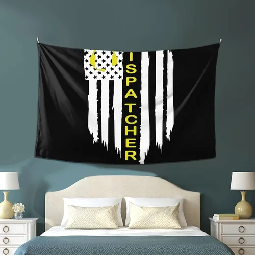 Miniatura 4 de Qauirfe Tapiz con diseño de bandera estadounidense con el número 911, diseño de bandera americana, para colgar en la pared, sala de estar