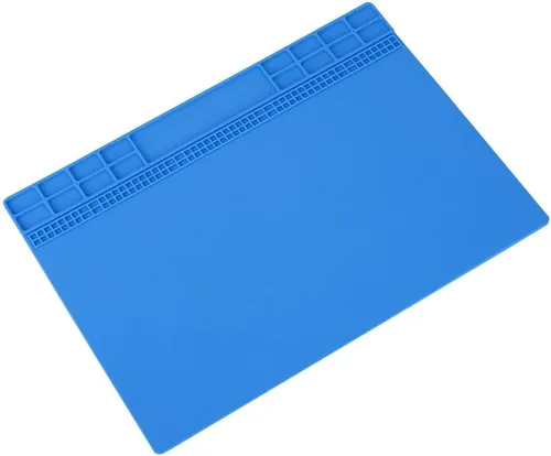 Miniatura 2 de Tapete de silicona para soldar, 13.8 x 19.8 pulgadas, tapete controlado eléctrico, calor de 932.0 °F, tapete antiestático multiusos para reparación
