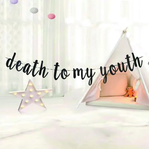 Miniatura 2 de Cartel de la muerte a mi juventud, decoración divertida para fiesta de cumpleaños de hombres y mujeres 20, 30, 40, 50, fiesta temática de funeral