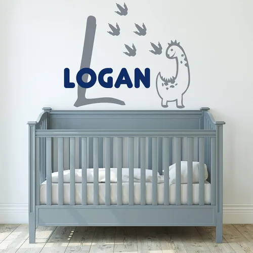 Miniatura 11 de Calcomanías de pared personalizadas con nombre de bebé en un bonito marco con ramas y hojas, calcomanías para paredes con nombre personalizado