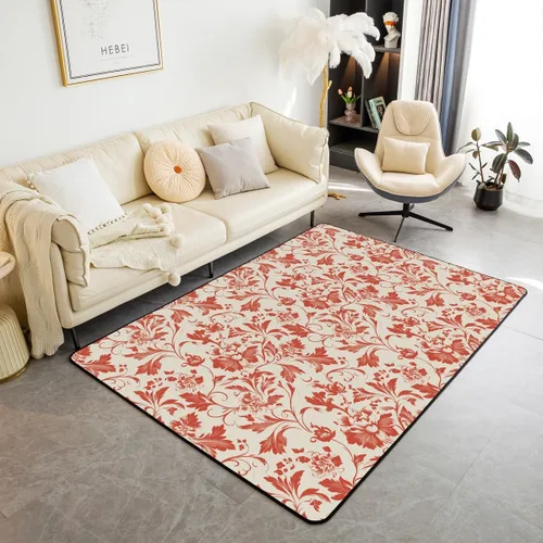 Miniatura 17 de jejeloiu Groovy Flower Area Rug 3x5 Retro Floral Boho Living Room Rugs for Bedroom 70S Hippie Groovy Flowers Bohemian Decor Carpet Psychedelic Beige