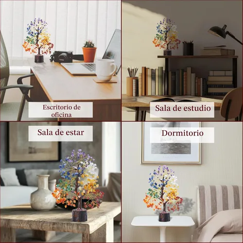 Miniatura 3 de Árbol de cristal de 7 chakras, árbol curativo de piedras preciosas para energía positiva, decoración de árbol de cristal para oficina en casa, árbol