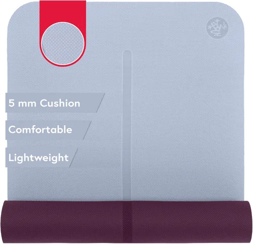 Miniatura 6 de Manduka Begin Yoga Mat 68" - 5mm de acolchado Cómoda, ligera y reversible con raya de alineación Económica 68 x 24 pulgadas