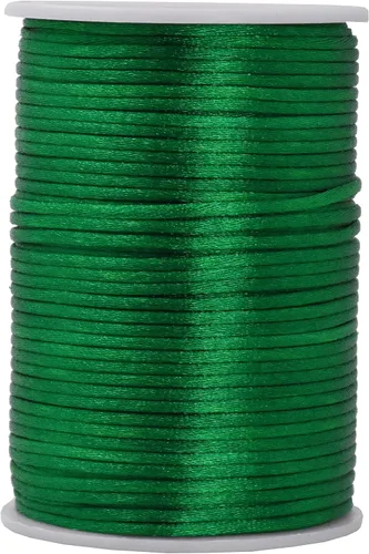 Miniatura 140 de Mandala Crafts Cordón de Satén de Nailon 2mm Cordón Rattail Champagne - 100 Yardas Cordón de Nailon Chino para Nudos Cordón de Seda Cola de Rata