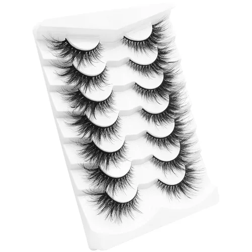 Miniatura 5 de Losha Pestañas esponjosas de ojo de gato, pestañas postizas suaves de ojo de zorro que parecen extensiones, 7 pares de pestañas postizas