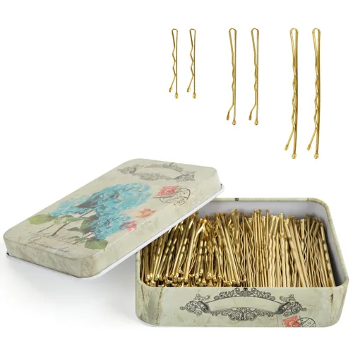 Miniatura 11 de MAORULU Horquillas Bobby con estuche lindo, 250 unidades de horquillas para moños, horquillas de alta calidad para niñas, chicas y mujeres, ideales