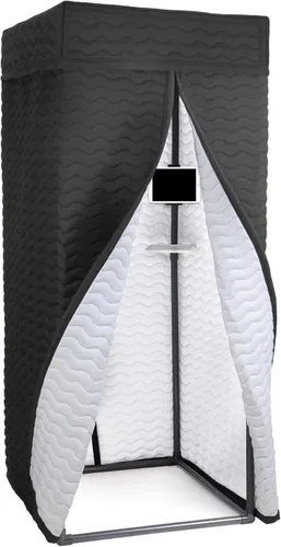 Miniatura 10 de Cabina vocal portátil para estudio en casa, cabina de grabación sin eco para voz en off, podcast y canto, aislamiento de reverberación de 360°