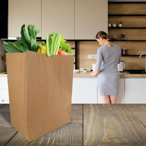 Miniatura 8 de PrimeSaver Bolsas de papel resistentes de 12 x 7 x 17 pulgadas, bolsas de compras grandes de papel kraft marrón para comestibles, venta al por