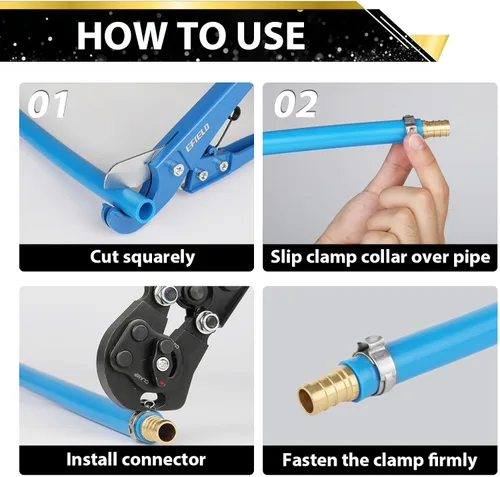 Miniatura 6 de Paquete de 5 accesorios Foskan PEX, adaptador macho NPT de 1 pulgada a 1 pulgada, accesorios de engarce de púas de latón para manguera de agua de RV