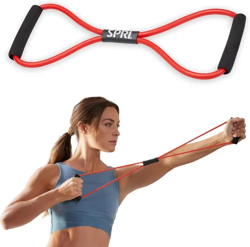 SPRI Ultra Toner Figura 8 Banda de resistencia con asas acolchadas ideal para estiramiento, ejercicio, entrenamiento de fitness, yoga, pesas de