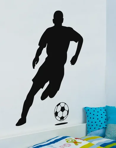 Calcomanía de pared de jugador de fútbol. Vinilo de fútbol americano. Vinilo de tamaño real para jugador de fútbol de fútbol, color negro. 66
