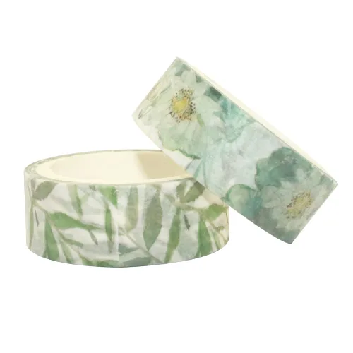 Miniatura 7 de YUBBAEX Juego de 10 rollos de cinta washi de flores primaverales para enmascarar cintas decorativas (tono frío)