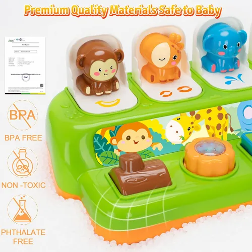Miniatura 8 de Duchong Juguetes emergentes para niños y niñas de 1 año, juguetes interactivos de causa y efecto con música y luz para bebés de 6 a 12 meses