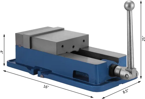 Miniatura 2 de Happybuy - Tornillo de banco de 6 pulgadas ACCU con traba de precisión, tornillo de banco para fresado de 6 pulgadas de ancho, prensa de taladro