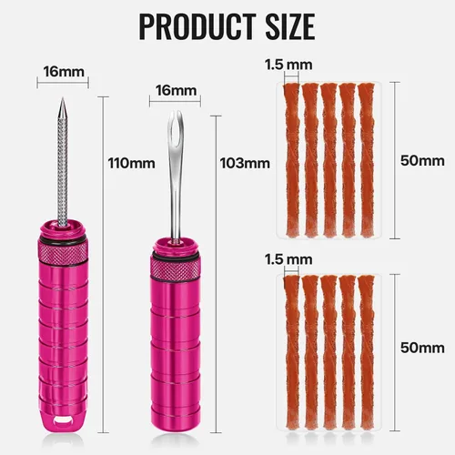 Miniatura 3 de BWSHLF Kit de reparación de neumáticos de bicicleta sin cámara para bicicletas de montaña y bicicletas de carretera, kit de tapones de neumáticos