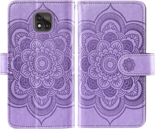 Miniatura 6 de Asuwish Funda de teléfono para Moto G Power 2021 con protector de pantalla de vidrio templado y tarjetero de cuero con diseño de flores, soporte
