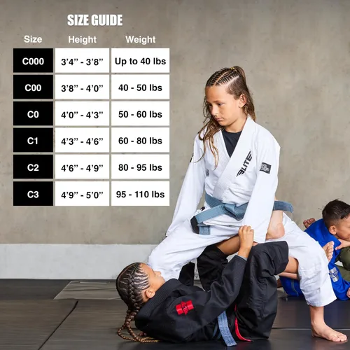 Miniatura 6 de Elite Sports Kids BJJ GI - Kimono brasileño Jiujitsu Gi con tela preencogida y cinturón, para niños y jóvenes, aprobado por la IBJJF