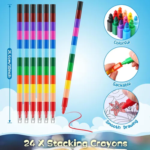Miniatura 3 de BenLouis 24 libros para colorear cristianos mini para niños con 24 crayones apilables, versos bíblicos, recuerdos de fiesta, libros de actividades a