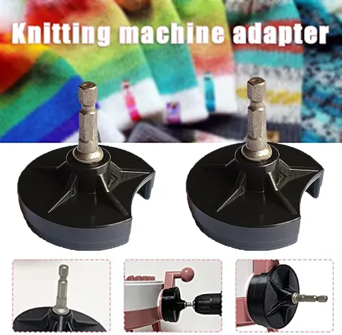 Miniatura 2 de Adaptadores de máquina de tejer, adaptador de corriente de punto rápido con broca de acero hexagonal, adaptador de manivela para máquina de tejer