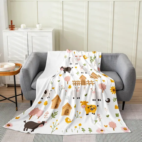 Miniatura 10 de Erosebridal American Flag Throw Blanket 40x50 Inch Sofa Bed Couch Decor,Rustic Deer Hunting Fleece Blanket for Kids Boys Girls,Farmhouse Cabin Bed