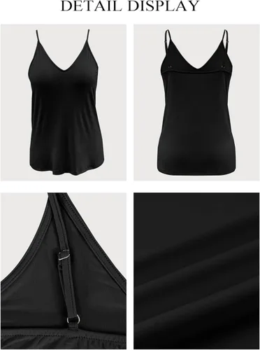 Miniatura 5 de LOLONG camisetas de tirantes con cuello en V para mujer