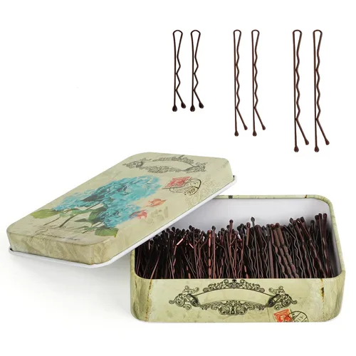 Miniatura 13 de MAORULU Horquillas Bobby con estuche lindo, 250 unidades de horquillas para moños, horquillas de alta calidad para niñas, chicas y mujeres, ideales