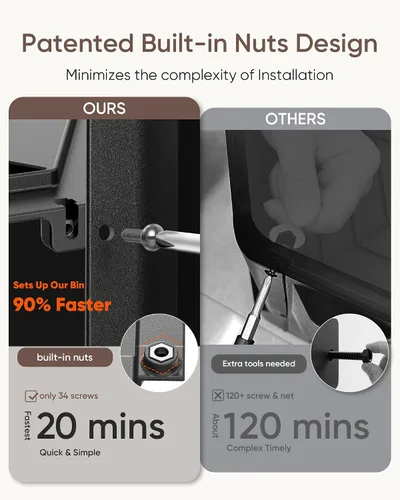 Miniatura 2 de THE GROW'ING Contenedor de compostaje actualizado de 43 galones para exteriores, compostador giratorio de montaje rápido, compostador de doble