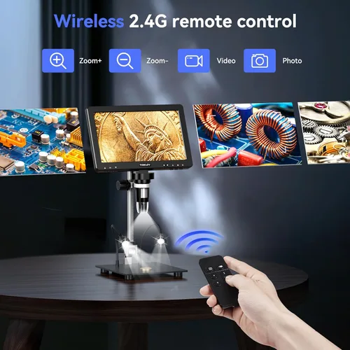 Miniatura 6 de TOMLOV Microscopio Digital DM9 Max: 20MP 10.1" 1500X HD IPS HDMI Microscopio Lupa de Monedas para Monedas con Errores con Pantalla, Microscopios