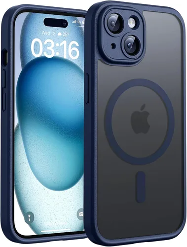 Miniatura 58 de TOCOL Funda magnética 3 en 1 para iPhone 14 Pro, mejorada [protección completa de cámara] con 2 protectores de pantalla, funda de grado militar Azul