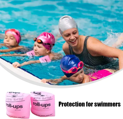 Miniatura 7 de 2 brazaletes inflables de natación, flotadores de brazo de natación gruesos, flotadores de brazo de piscina para niños, bandas de natación