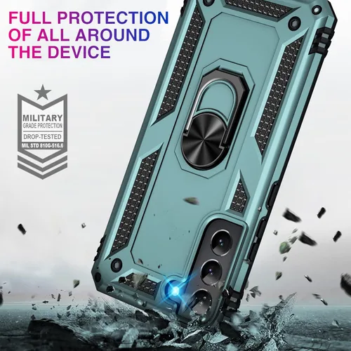 Miniatura 2 de Vaki Funda para Samsung Galaxy S22 5G con protector de pantalla integrado de grado militar, cubierta dura y resistente, funda resistente para Galaxy