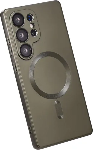 Miniatura 20 de Funda magnética para Samsung Galaxy S22 Ultra, silicona suave, delgada, antiarañazos, con protección de cámara, compatible con MagSafe, color negro