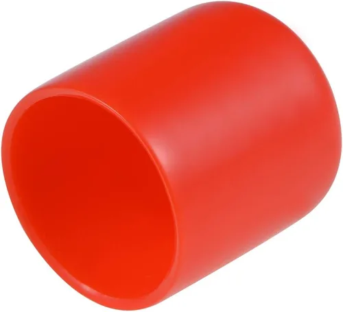 Miniatura 6 de uxcell 20 tapas de goma de 0.394 in de vinilo de identificación redonda tapa tapa de rosca de tornillo protectores rojo