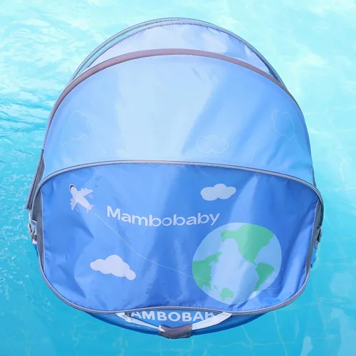 Miniatura 6 de Mambobaby - Flotador con cola y toldo para bebé, anillo de natación para cintura infantil, entrenador de natación y flotador no inflable con correa