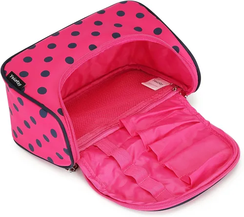 Miniatura 4 de Yeiotsy - Bolsa para cosméticos, neceser, para viaje, a lunares Estuche de maquillaje para mujer, Rojo Clásico), 6970092208278