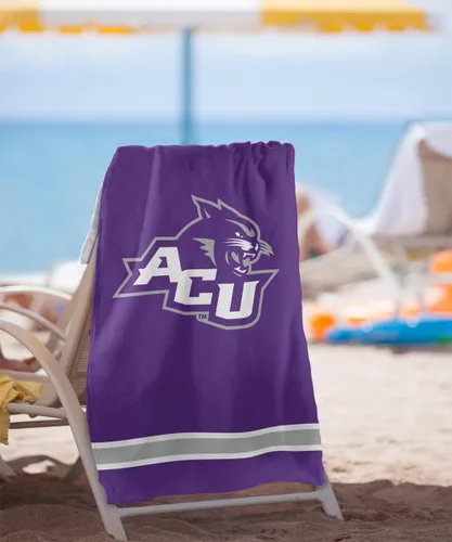 Miniatura 2 de LOGOVISION Manta Abilene Christian University, 30 x 60 pulgadas, logotipo primario CottonFront/PolyBackBeachTowel