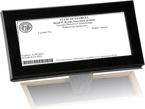 Miniatura 4 de Creative Picture Frames Marcos de licencia negros de 8.5 x 3.5 pulgadas para profesionales de la cosmetología, exhibidores de titulares de licencia
