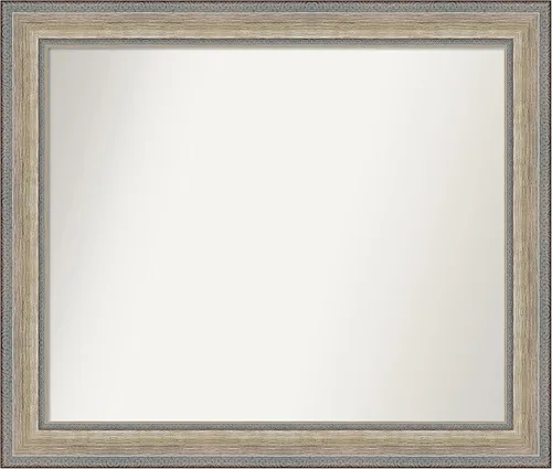 Miniatura 244 de Amanti Art Espejo de baño plateado para sobre fregadero, 28 x 47 pulgadas, espejo rectangular de plata imperial, marco de madera tradicional de gran