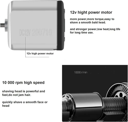 Miniatura 5 de Afeitadora eléctrica con cable, afeitadora profesional de afeitado cerrado, afeitadoras de cabeza calva para hombres, cortadora