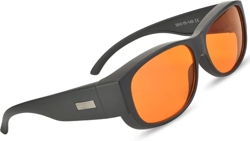 Spectra479 - Se adapta a más del 99.9% de los lentes de bloqueo de luz azul para dormir - Gafas de noche ámbar - Convierte tus lentes graduados y de