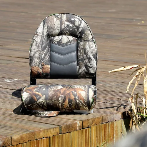 Miniatura 2 de NORTHCAPTAIN Asiento plegable para barco con respaldo alto Premium, tornillos de acero inoxidable incluidos, Camo/Antracita, 2 asientos A-High