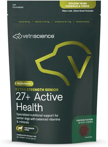 Miniatura 4 de VetriScience Senior Healthy Hip & Joint Soft Chews, GlycoFlex Glucosamina, mejillón de labios verdes y suplemento para articulaciones de carnitina