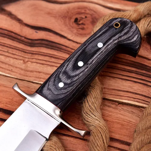 Miniatura 5 de Poshland REG-109 Cuchillo Bowie hecho a mano de acero D2 de 15.25 pulgadas, mango de madera maciza