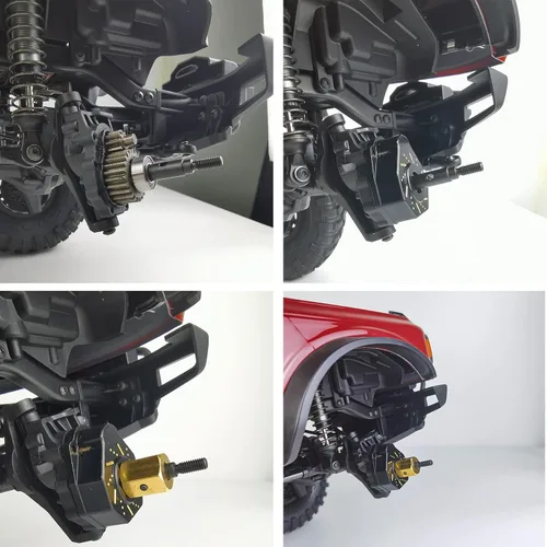 Miniatura 3 de MORLORDY Juego de adaptadores hexagonales de latón con eje de transmisión de portal RC de 0.551 in para actualizaciones TRX4 de escala 1/10