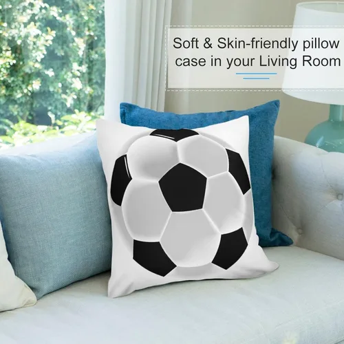 Miniatura 8 de Soccer Football Futbol Ball Super Soft Plush Pillowcase, Suitable for Bedrooms, Sofas, and Living Rooms 20 "x20