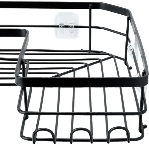 Miniatura 3 de Amazon Basics Organizador de Esquina para Ducha, Acero Inoxidable, Negro, Juego de 3