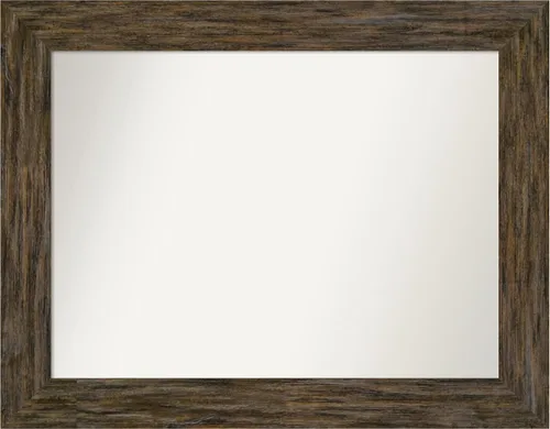 Miniatura 107 de Amanti Art Espejo personalizado, espejo de baño marrón Fencepost, espejo de pared o espejo de tocador de baño sobre el fregadero (27 x 27 pulgadas)