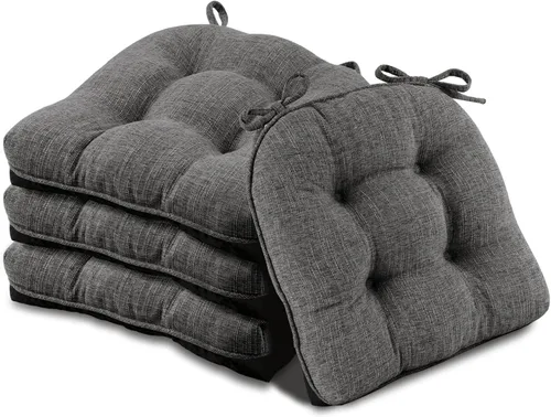 Miniatura 26 de Basic Beyond Paquete de 4 cojines para sillas de comedor, cojines para sillas de comedor con lazos y respaldo antideslizante, 15.5 x 15.5 pulgadas